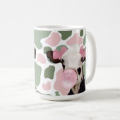 Mug Jolie fille Bubblegum rose soufflant vache (Devant droit)