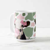 Mug Jolie fille Bubblegum rose soufflant vache (Devant gauche)