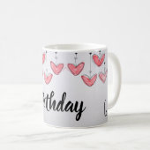 Mug Jolie fille d'anniversaire avec coeur aquarelle (Devant droit)