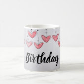 Mug Jolie fille d'anniversaire avec coeur aquarelle (Centre)