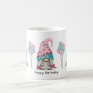 Mug Jolie fille d'anniversaire Gnome rose Turquoise Aq