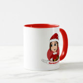 Mug Jolie fille de Noël aux cheveux bruns (Devant droit)