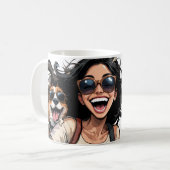 Mug Jolie Fille Et Chien Mignonne Dans Les Lunettes De (Devant gauche)