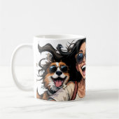Mug Jolie Fille Et Chien Mignonne Dans Les Lunettes De (Gauche)