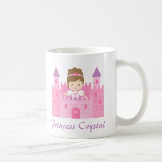Mug Jolie Fille Princesse dans un Château Rose (Droite)