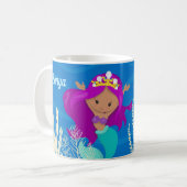 Mug Jolie fille sirène sur mesure enfants plage (Devant gauche)