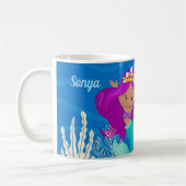 Mug Jolie fille sirène sur mesure enfants plage (Gauche)