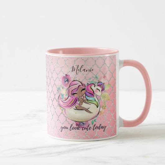 Mug Jolie fille, TU AS L'AIR MIGNON AUJOURD'HUI Unicor (Droite)