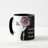 Mug Jolie fille visage de la mode illustration rose ro (Devant gauche)