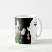Mug Jolie fille visage de mode illustration tendance f (Devant droit)