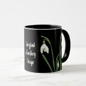 Mug Jolie fille visage mode illustration florale cool (Devant droit)