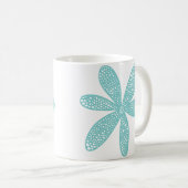Mug Jolie Fleur - Bleu clair Vert (Devant droit)