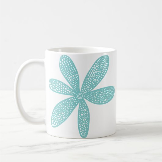 Mug Jolie Fleur - Bleu clair Vert (Gauche)