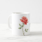 Mug Jolie Fleur de Rose Rouge (Devant gauche)