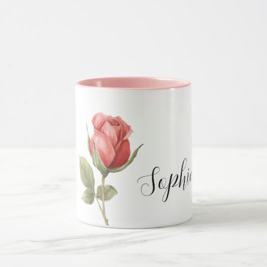 Mug Jolie Fleur De Rose Rouge Romantique (Centre)