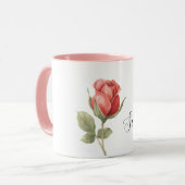 Mug Jolie Fleur De Rose Rouge Romantique (Devant gauche)