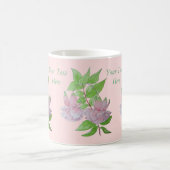 Mug jolie fleur fuchsia rose à fleurs feuilles (Centre)