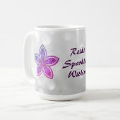 Mug Jolie Fleur Reiki design Mandala (Devant gauche)