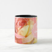 Mug Jolie fleur rose et jaune, personnalisée (Centre)
