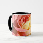 Mug Jolie fleur rose et jaune, personnalisée (Devant gauche)