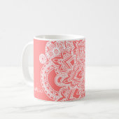 Mug Jolie fleur tendance henné design dessiné à la mai (Devant gauche)