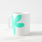 Mug Jolie Fleur - Turquoise (Devant gauche)