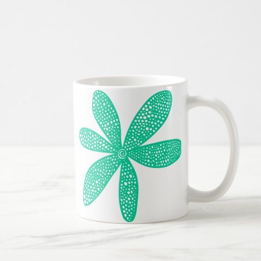 Mug Jolie Fleur - Vert mer (Droite)