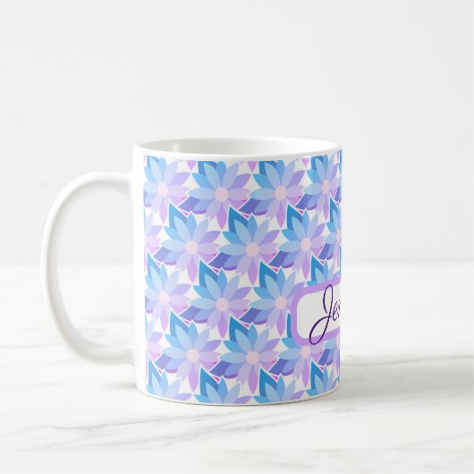 Mug Jolie Fleur violette Bleue (Gauche)
