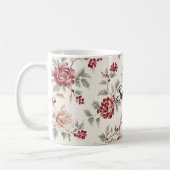 Mug Jolie Florale Crème Rouge Chic (Gauche)