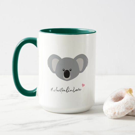 Mug jolie illustration koala l'Australie aime (Avec donut)