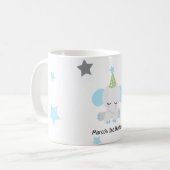 Mug Jolie invitation d'anniversaire d'éléphant pour le (Devant gauche)