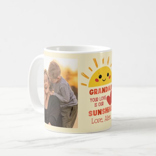 Mug Jolie Joueuse Jaune Amour Grand-mère (Devant gauche)