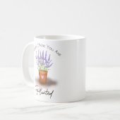 Mug Jolie lavande violette plante fleurs de pot planté (Devant gauche)