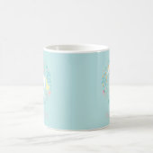 Mug Jolie licorne & Fleurs Aqua Personnalisé (Centre)