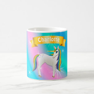 Mug Jolie licorne magique avec crinière arc-en-ciel