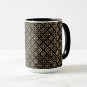 MUG JOLIE LIGNES NOIRES ET D'OR DE NOEUDS CELTIQUES (Devant droit)