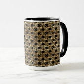 MUG JOLIE LIGNES NOIRES ET D'OR DE NOEUDS CELTIQUES (Devant droit)
