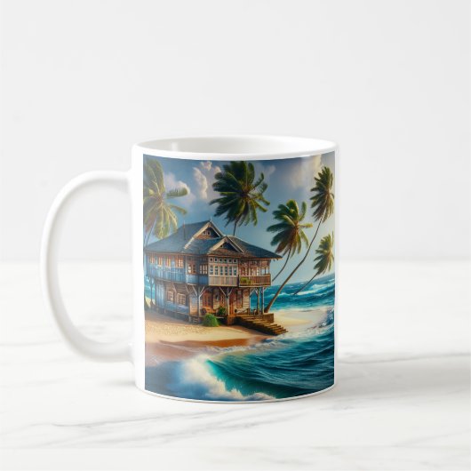 Mug Jolie maison de Cabine de plage (Gauche)