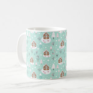 Mug Jolie maison en pain d'épices. Motif de Noël à la