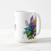 MUG JOLIE MASQUE MARDI GRAS DE COULEUR D'EAU AVEC PLUM (Devant droit)