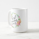 Mug Jolie Meilleure maman jamais Floral Wreath (Devant gauche)
