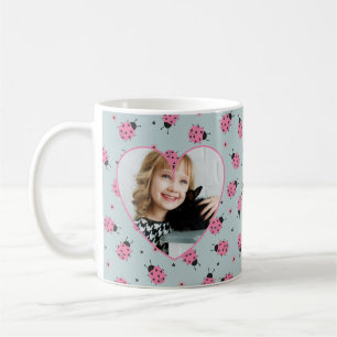 Mug Jolie motif de coccinelle Photo et nom personnalis