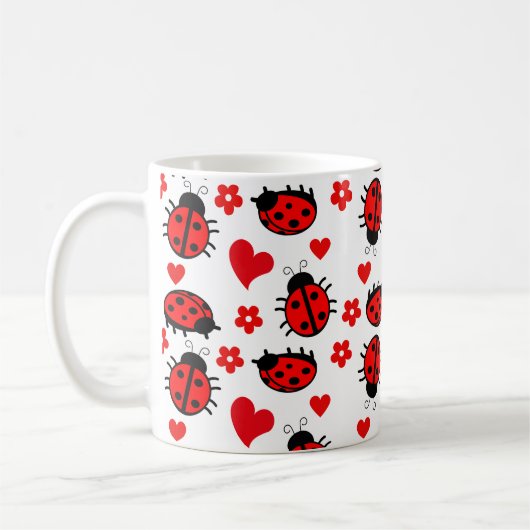 Mug Jolie Motif Ladybug Fleurs d'insectes (Gauche)