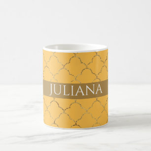 Mug Jolie narcisse Quatrefeuilles personnalisé en or