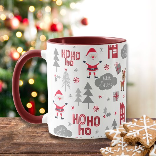 Mug Jolie Noël Père Noël Reindeer Vacances d'hiver