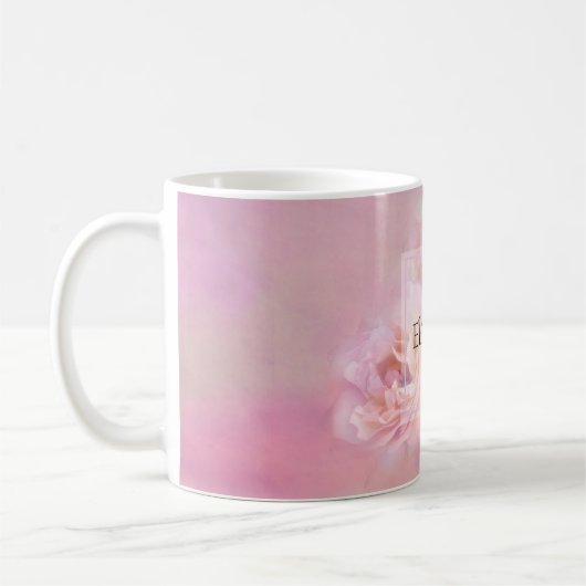 Mug Jolie oeillets rose et blanc (Gauche)
