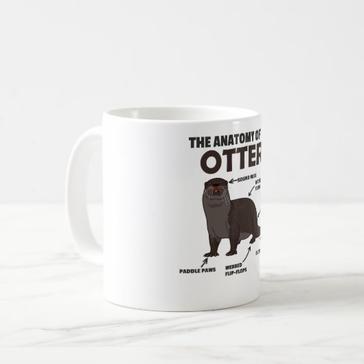 Mug Jolie Otter Explication Anatomie D'Une Otter (Devant gauche)