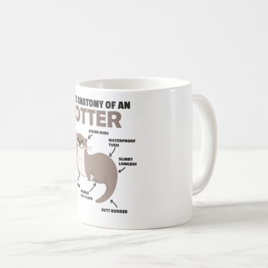 Mug Jolie Otter Explication Anatomie D'Une Otter (Devant droit)