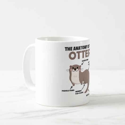 Mug Jolie Otter Explication Anatomie D'Une Otter (Devant gauche)
