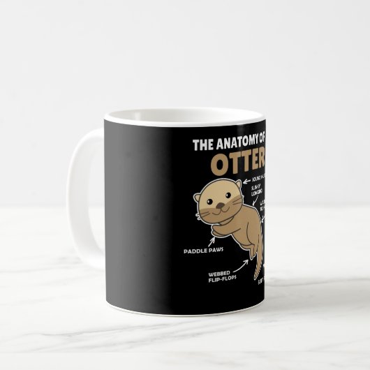Mug Jolie Otter Explication Anatomie D'Une Otter (Devant gauche)